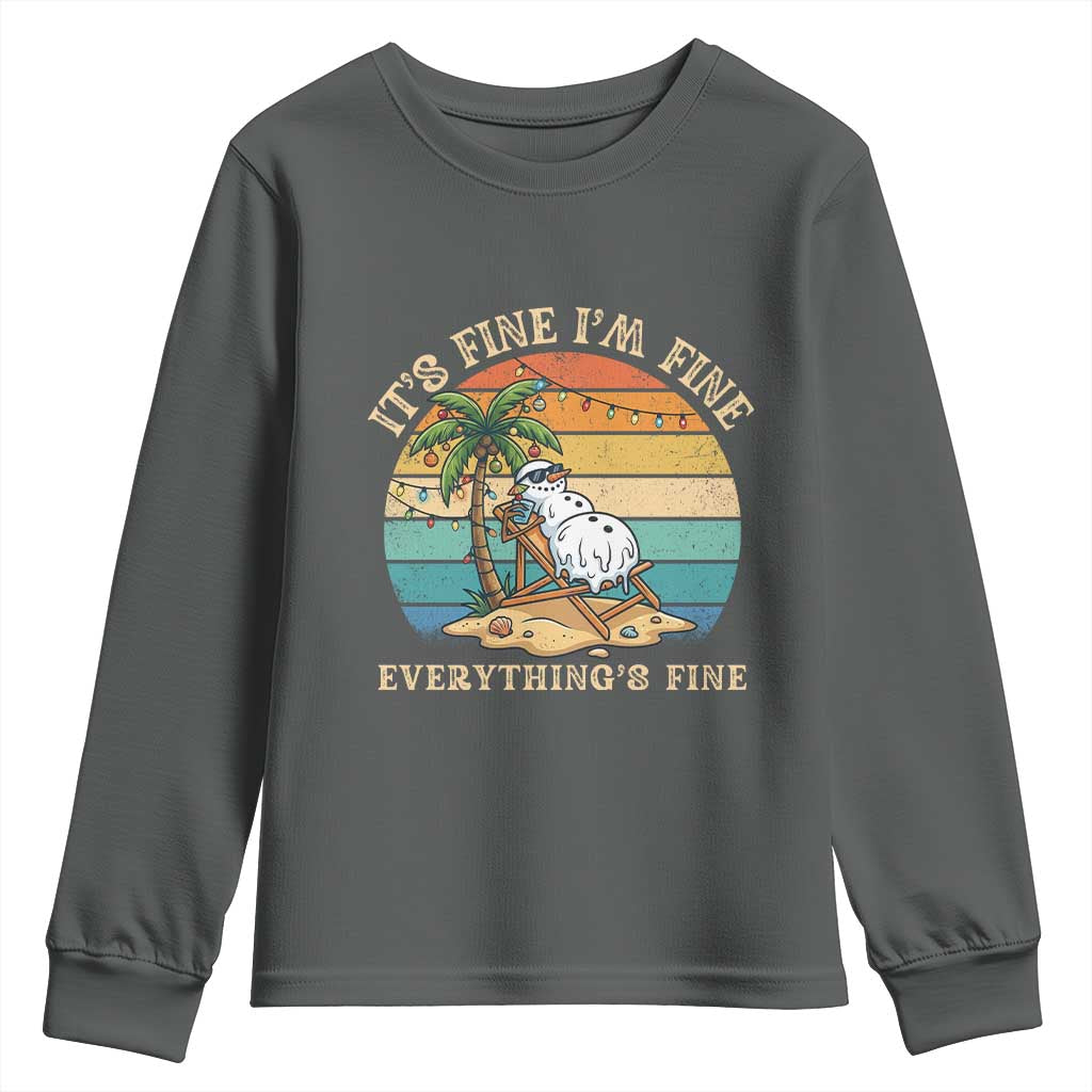 Snowman in july Youth Sweatshirt Hawaian Beach Vacation Christmas in July