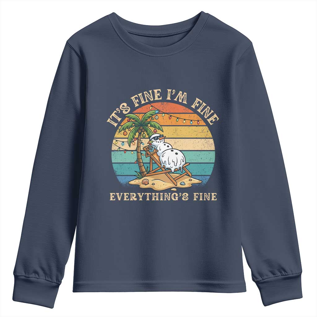 Snowman in july Youth Sweatshirt Hawaian Beach Vacation Christmas in July