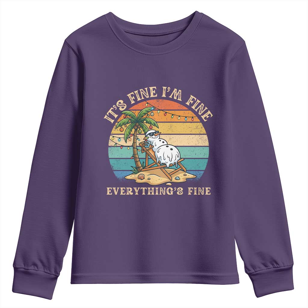 Snowman in july Youth Sweatshirt Hawaian Beach Vacation Christmas in July
