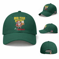 Mid-Year Report Still Naughty Baseball Cap Funny Santa Christmas In July