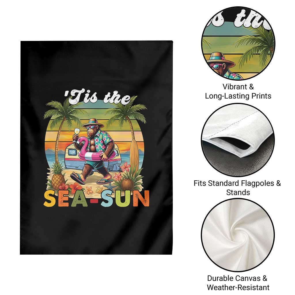 Hawaiian Bigfoot Christmas In July Garden Flag Tis The Sea-Sun