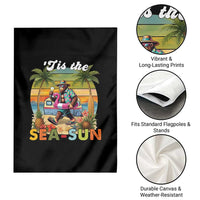 Hawaiian Bigfoot Christmas In July Garden Flag Tis The Sea-Sun