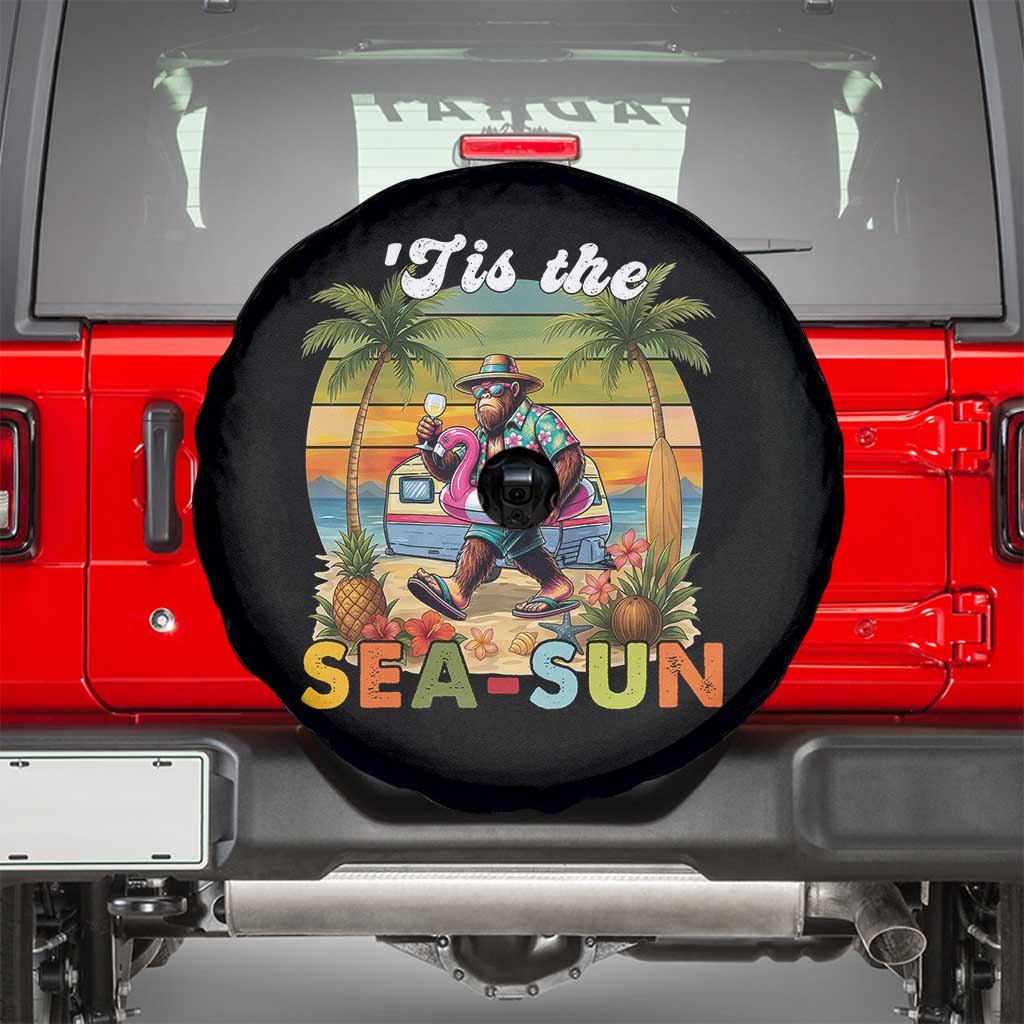 Hawaiian Bigfoot Christmas In July Spare Tire Cover Tis The Sea-Sun