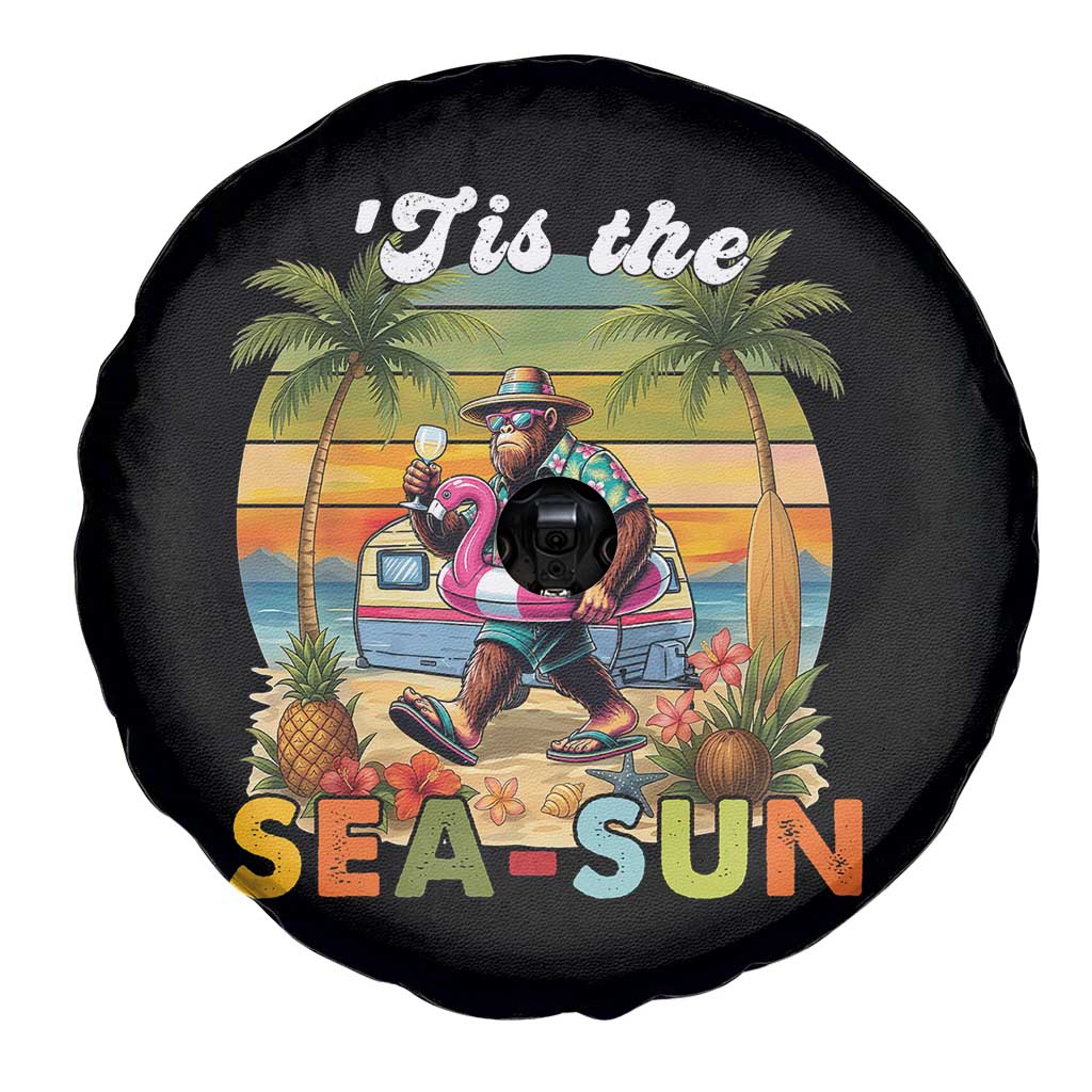 Hawaiian Bigfoot Christmas In July Spare Tire Cover Tis The Sea-Sun