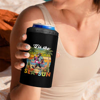 Hawaiian Bigfoot Christmas In July 4 in 1 Can Cooler Tumbler Tis The Sea-Sun