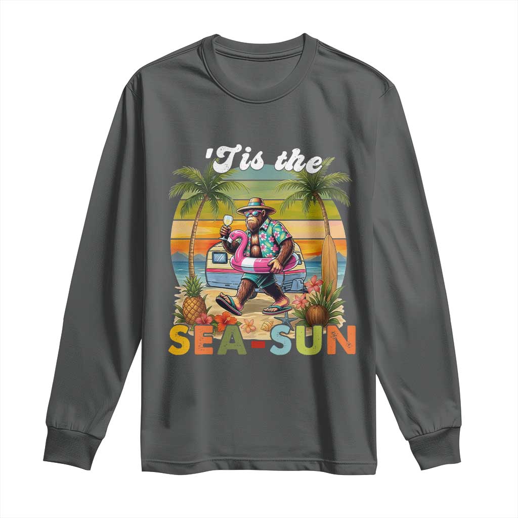 Hawaiian Bigfoot Christmas In July Long Sleeve Shirt Tis The Sea-Sun