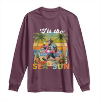 Hawaiian Bigfoot Christmas In July Long Sleeve Shirt Tis The Sea-Sun
