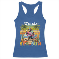 Hawaiian Bigfoot Christmas In July Racerback Tank Top Tis The Sea-Sun