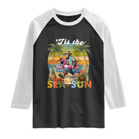 Hawaiian Bigfoot Christmas In July Raglan Shirt Tis The Sea-Sun