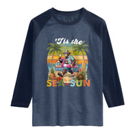 Hawaiian Bigfoot Christmas In July Raglan Shirt Tis The Sea-Sun
