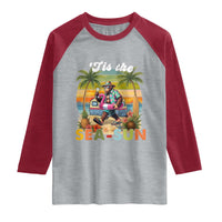 Hawaiian Bigfoot Christmas In July Raglan Shirt Tis The Sea-Sun