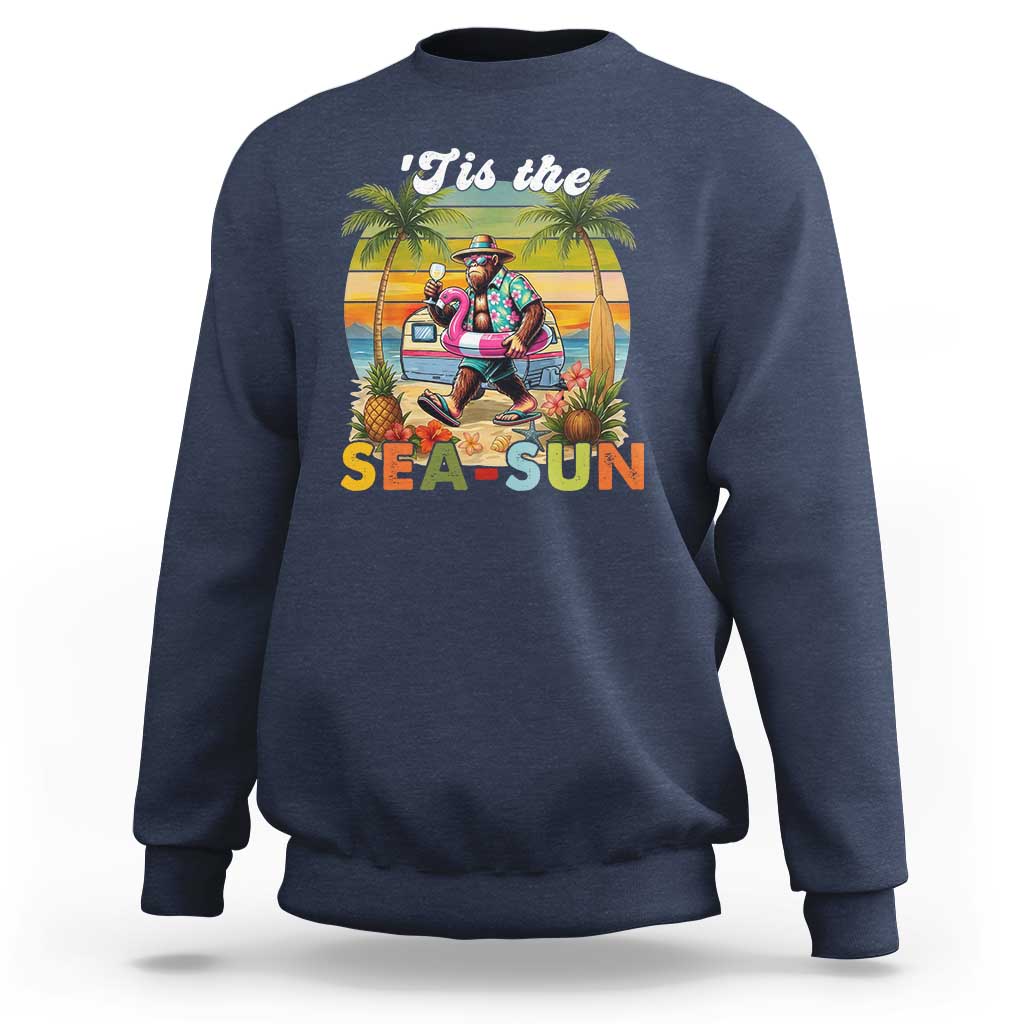 Hawaiian Bigfoot Christmas In July Sweatshirt Tis The Sea-Sun