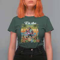 Hawaiian Bigfoot Christmas In July T Shirt For Women Tis The Sea-Sun