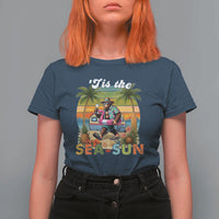 Hawaiian Bigfoot Christmas In July T Shirt For Women Tis The Sea-Sun