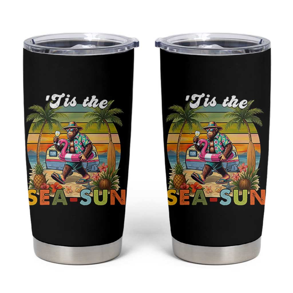 Hawaiian Bigfoot Christmas In July Tumbler Cup Tis The Sea-Sun