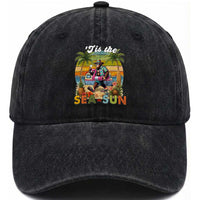 Hawaiian Bigfoot Christmas In July Washed Cotton Baseball Cap Tis The Sea-Sun