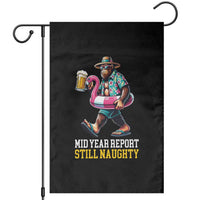 Mid-Year Report Still Naughty Garden Flag Funny Bigfoot Drinking Beer Christmas in July
