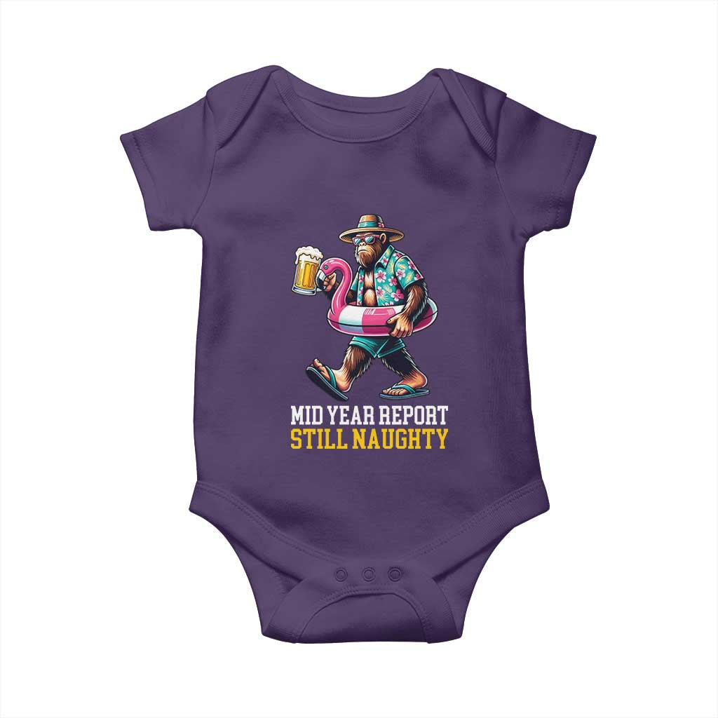 Mid-Year Report Still Naughty Baby Onesie Funny Bigfoot Drinking Beer Christmas in July