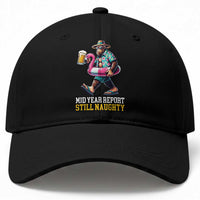 Mid-Year Report Still Naughty Baseball Cap Funny Bigfoot Drinking Beer Christmas in July