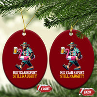 Mid-Year Report Still Naughty Ceramic Ornament Funny Bigfoot Drinking Beer Christmas in July
