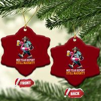 Mid-Year Report Still Naughty Ceramic Ornament Funny Bigfoot Drinking Beer Christmas in July