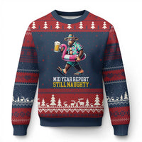 Mid-Year Report Still Naughty Ugly Christmas Sweater Funny Bigfoot Drinking Beer Christmas in July