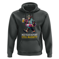 Mid-Year Report Still Naughty Hoodie Funny Bigfoot Drinking Beer Christmas in July