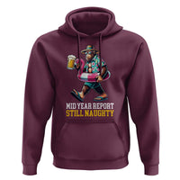 Mid-Year Report Still Naughty Hoodie Funny Bigfoot Drinking Beer Christmas in July