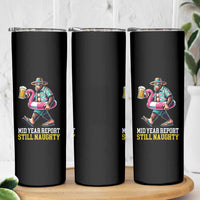 Mid-Year Report Still Naughty Skinny Tumbler Funny Bigfoot Drinking Beer Christmas in July