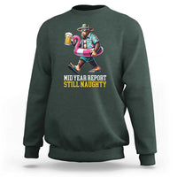 Mid-Year Report Still Naughty Sweatshirt Funny Bigfoot Drinking Beer Christmas in July