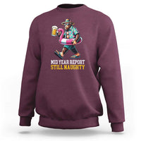 Mid-Year Report Still Naughty Sweatshirt Funny Bigfoot Drinking Beer Christmas in July