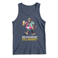 Mid-Year Report Still Naughty Tank Top Funny Bigfoot Drinking Beer Christmas in July