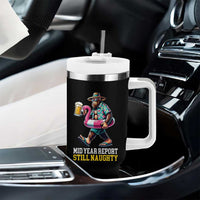 Mid-Year Report Still Naughty Tumbler With Handle Funny Bigfoot Drinking Beer Christmas in July