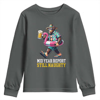 Mid-Year Report Still Naughty Youth Sweatshirt Funny Bigfoot Drinking Beer Christmas in July