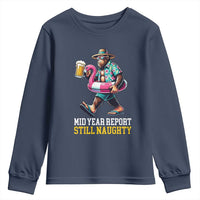 Mid-Year Report Still Naughty Youth Sweatshirt Funny Bigfoot Drinking Beer Christmas in July