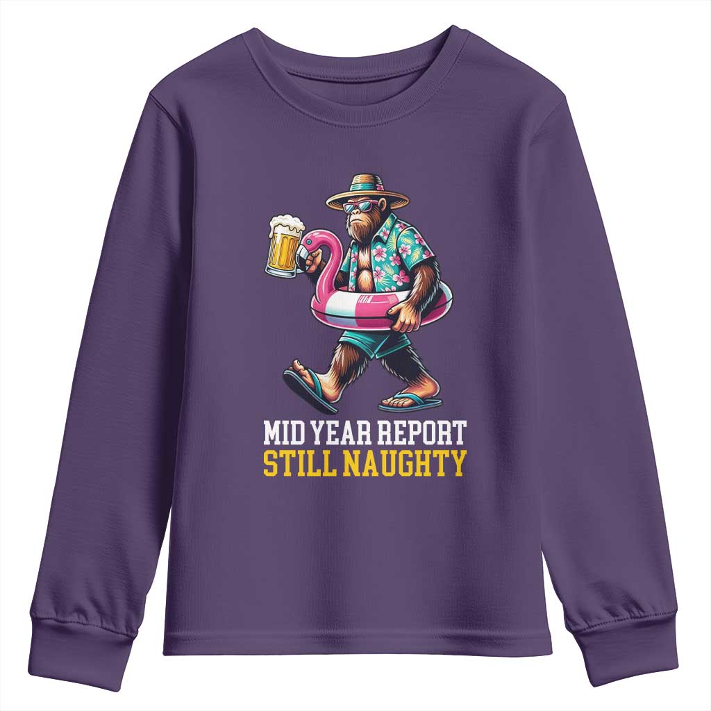 Mid-Year Report Still Naughty Youth Sweatshirt Funny Bigfoot Drinking Beer Christmas in July