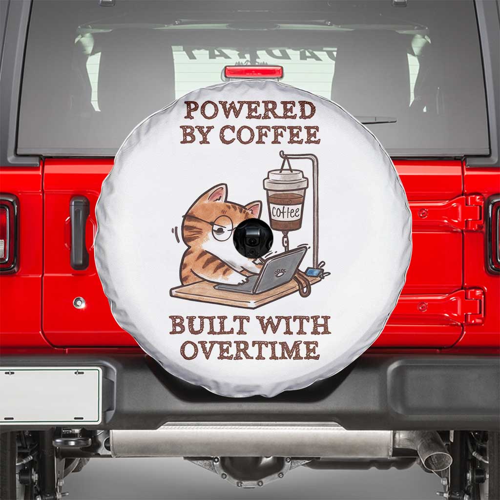 Funny Cat Drinking Coffee Spare Tire Cover I Dont Care What Day It Is Its Early I Want Coffee - Wonder Print Shop