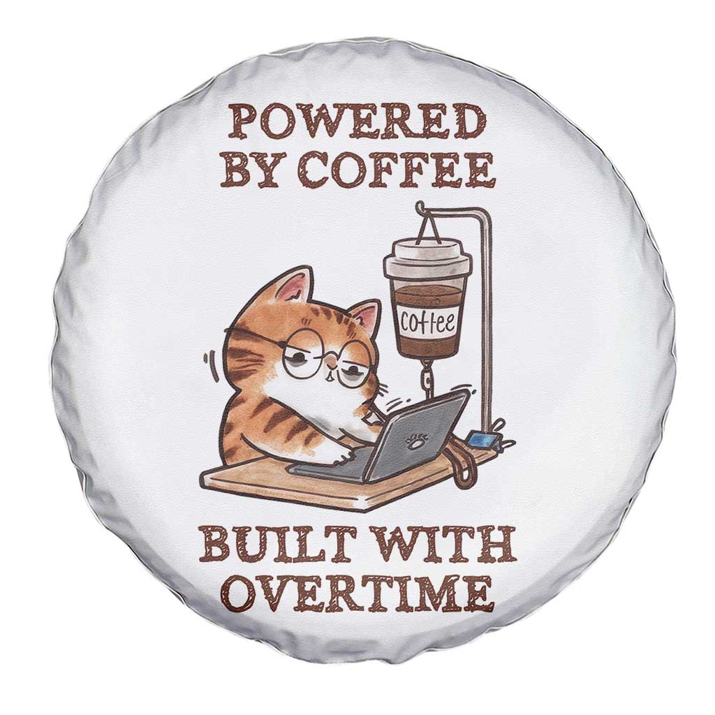 Funny Cat Drinking Coffee Spare Tire Cover I Dont Care What Day It Is Its Early I Want Coffee - Wonder Print Shop