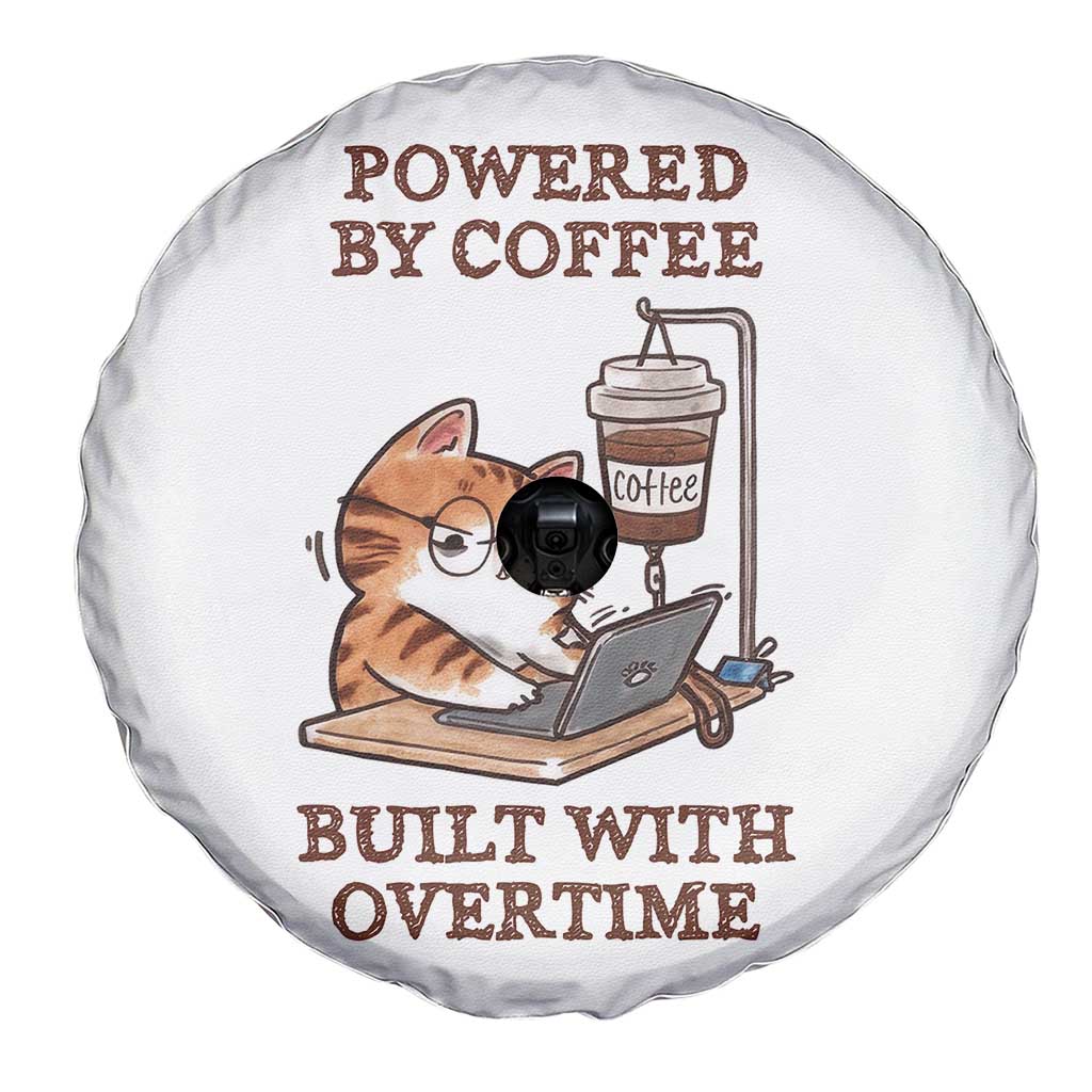 Funny Cat Drinking Coffee Spare Tire Cover I Dont Care What Day It Is Its Early I Want Coffee - Wonder Print Shop