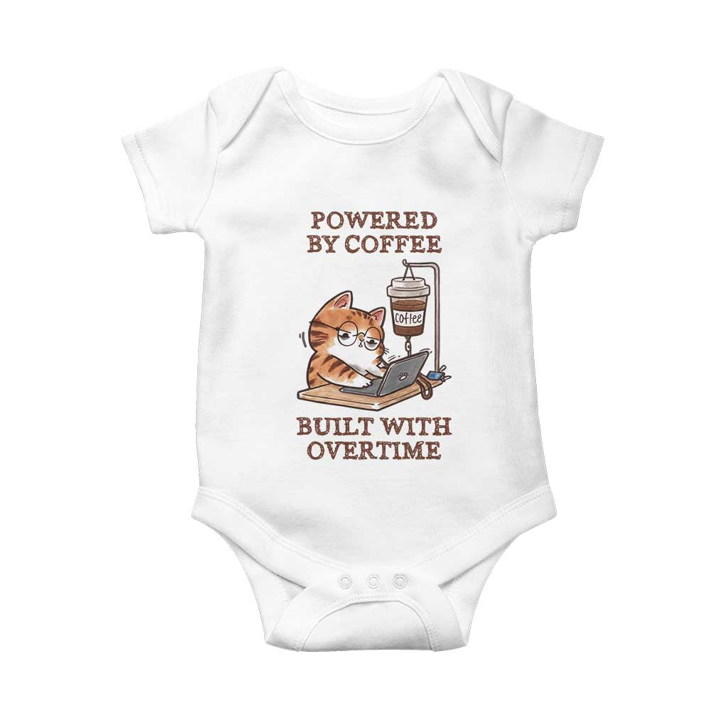 Funny Cat Drinking Coffee Baby Onesie I Dont Care What Day It Is Its Early I Want Coffee - Wonder Print Shop