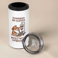 Funny Cat Drinking Coffee 4 in 1 Can Cooler Tumbler I Dont Care What Day It Is Its Early I Want Coffee