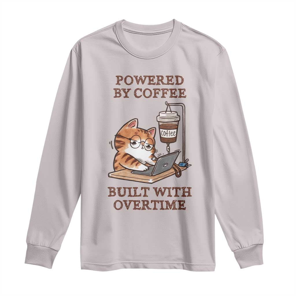 Funny Cat Drinking Coffee Long Sleeve Shirt I Dont Care What Day It Is Its Early I Want Coffee - Wonder Print Shop