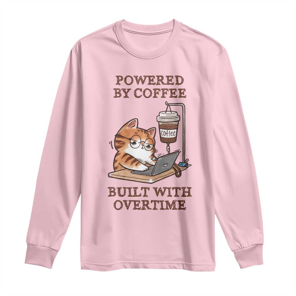 Funny Cat Drinking Coffee Long Sleeve Shirt I Dont Care What Day It Is Its Early I Want Coffee - Wonder Print Shop