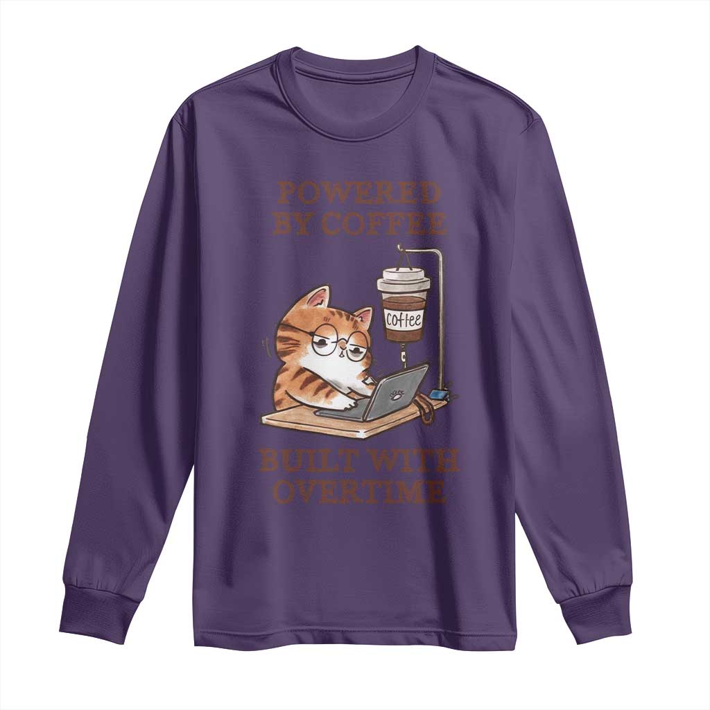 Funny Cat Drinking Coffee Long Sleeve Shirt I Dont Care What Day It Is Its Early I Want Coffee - Wonder Print Shop