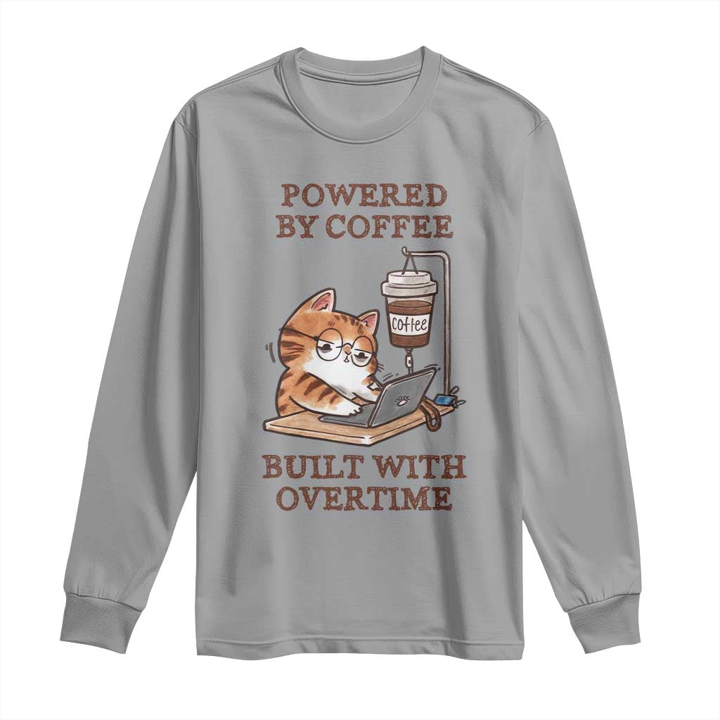 Funny Cat Drinking Coffee Long Sleeve Shirt I Dont Care What Day It Is Its Early I Want Coffee - Wonder Print Shop