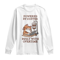 Funny Cat Drinking Coffee Long Sleeve Shirt I Dont Care What Day It Is Its Early I Want Coffee - Wonder Print Shop