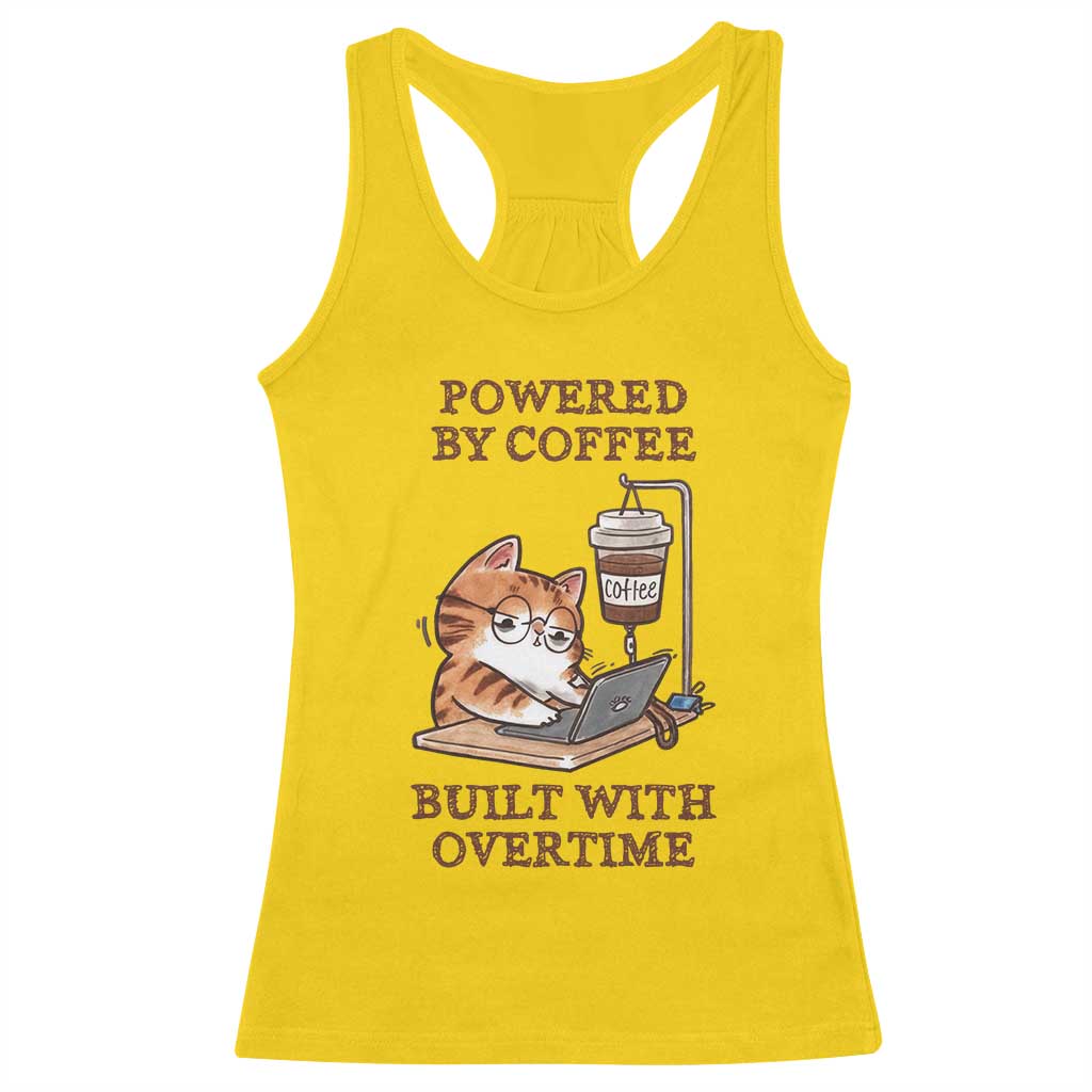 Funny Cat Drinking Coffee Racerback Tank Top I Dont Care What Day It Is Its Early I Want Coffee - Wonder Print Shop
