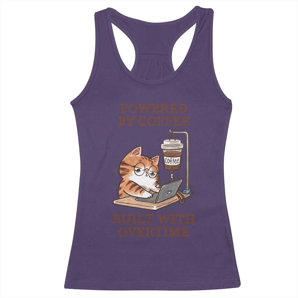 Funny Cat Drinking Coffee Racerback Tank Top I Dont Care What Day It Is Its Early I Want Coffee - Wonder Print Shop