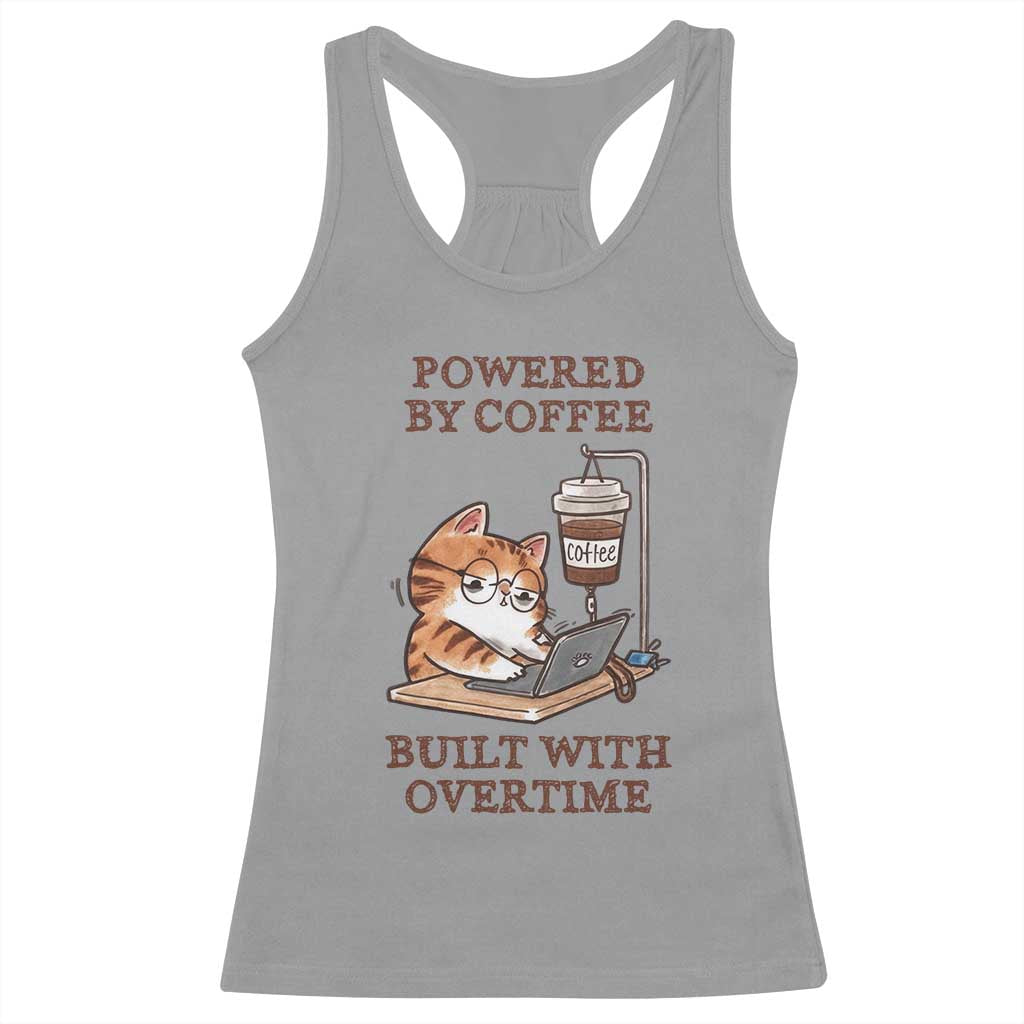 Funny Cat Drinking Coffee Racerback Tank Top I Dont Care What Day It Is Its Early I Want Coffee - Wonder Print Shop