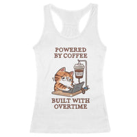 Funny Cat Drinking Coffee Racerback Tank Top I Dont Care What Day It Is Its Early I Want Coffee - Wonder Print Shop